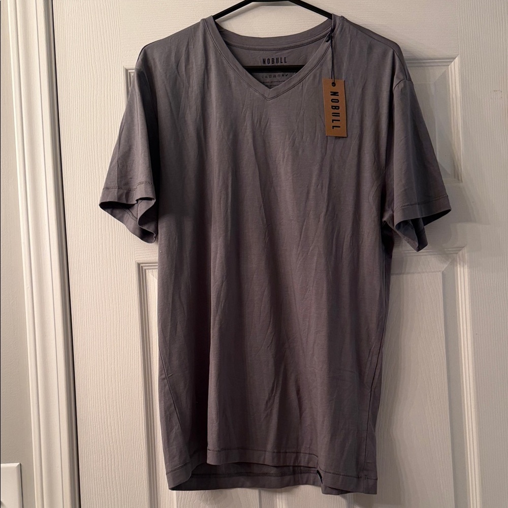 Nobull Gray Men's V-Neck Shirt